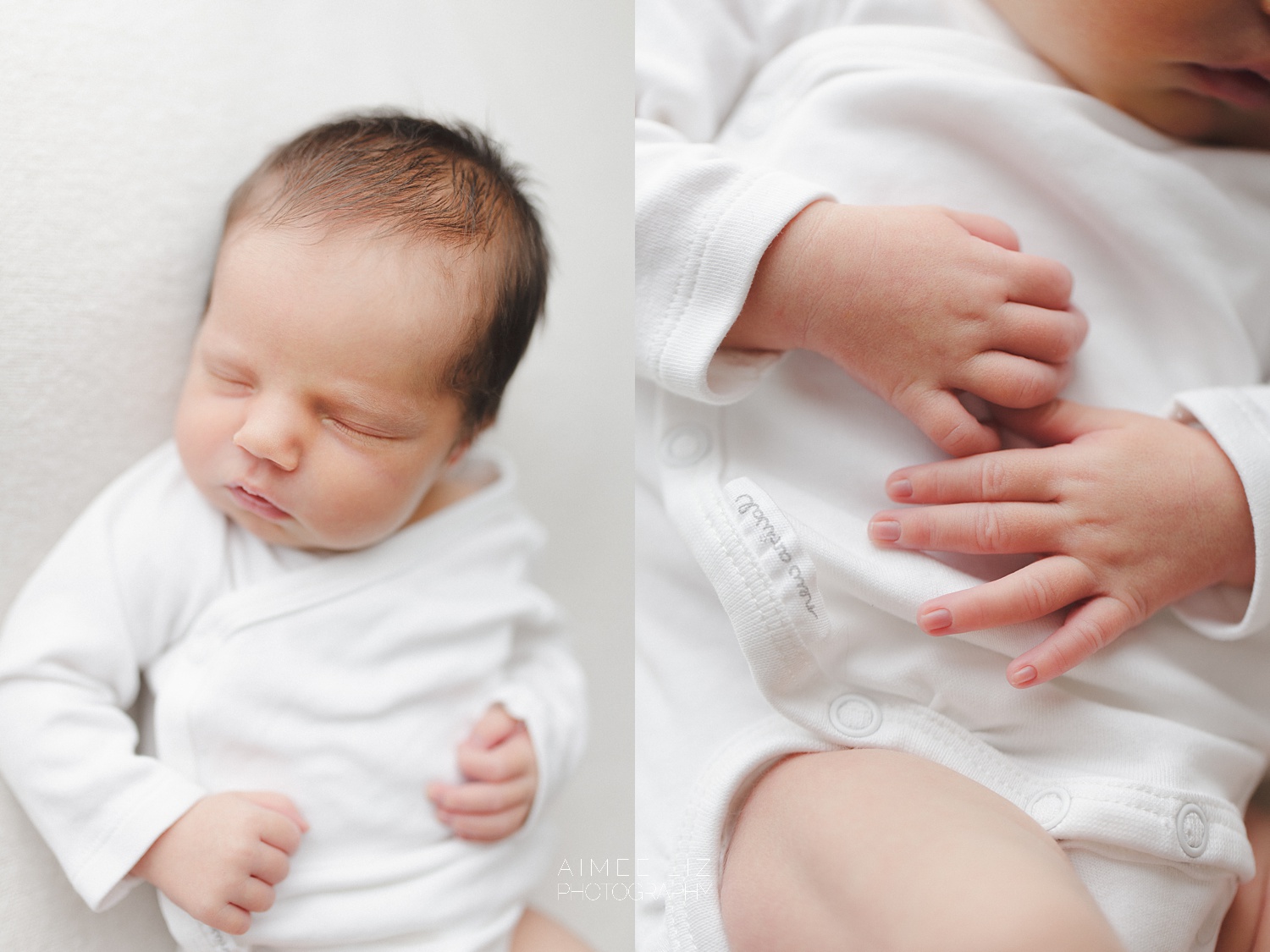 white onesie newborn photographer