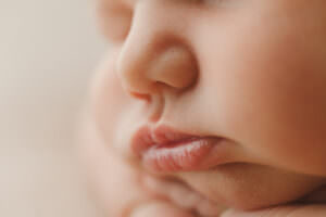 newborn lips close-up