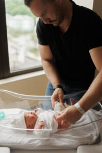 candid newborn hospital photography