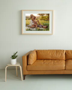 family photo framed print in living room