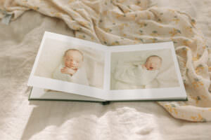 newborn photos printed in album